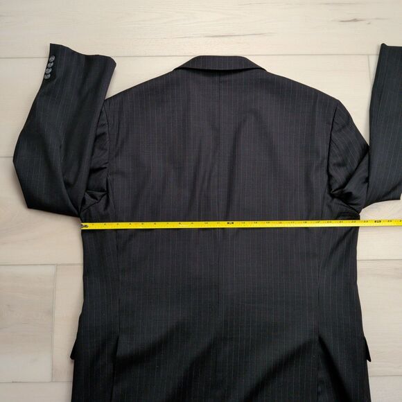 Loro Piana Joseph Abboud Blazer Sport Jacket Mens 44R Super 130's Wool Black - Picture 9 of 16